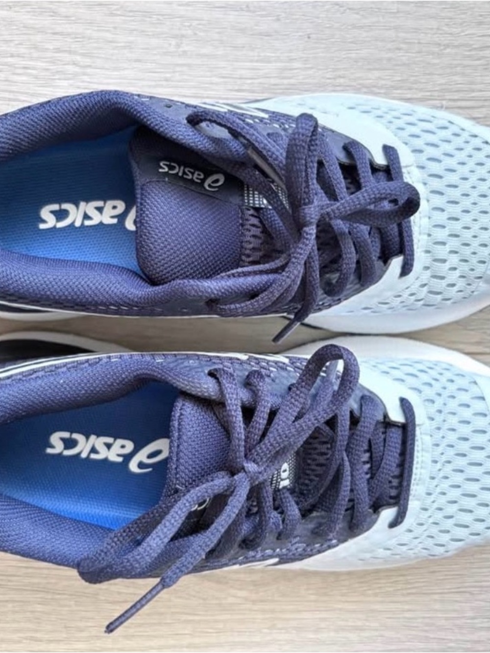 Asics Women's Light Blue and Navy Running Sneakers